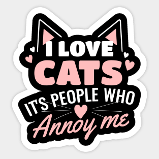 I Love Cats Sticker